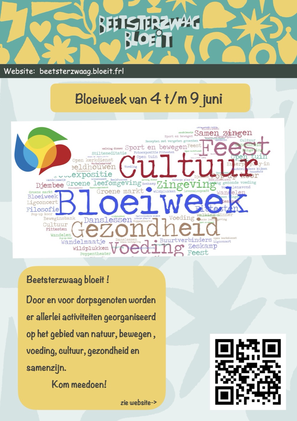 Poster Bloeiweek Beetsterzwaag, 4 t/m 9 juni